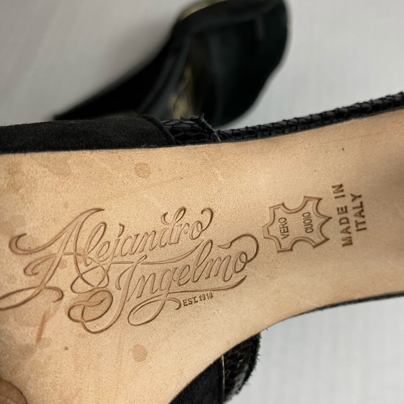 Alejandro Ingelmo black peep toe heels EUR size 40 - Picture 4 of 5